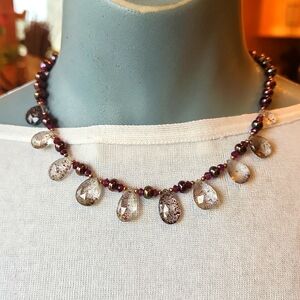 Delicate Feminine beaded necklace choker length